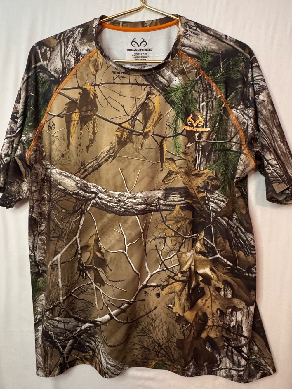 Realtree Men's Short Sleeve Performance Camo Tee - Brown/Green/Orange